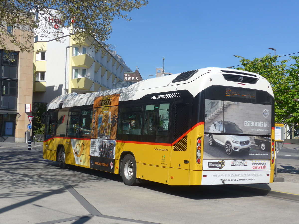 (216'091) - PostAuto Bern - BE 610'543 - Volvo am 15. April 2020 beim Bahnhof Interlaken West