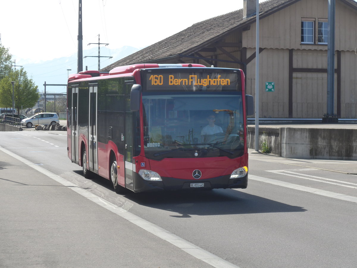 (216'116) - Bernmobil, Bern - Nr. 445/BE 855'445 - Mercedes am 16. April 2020 beim Bahnhof M�nsingen