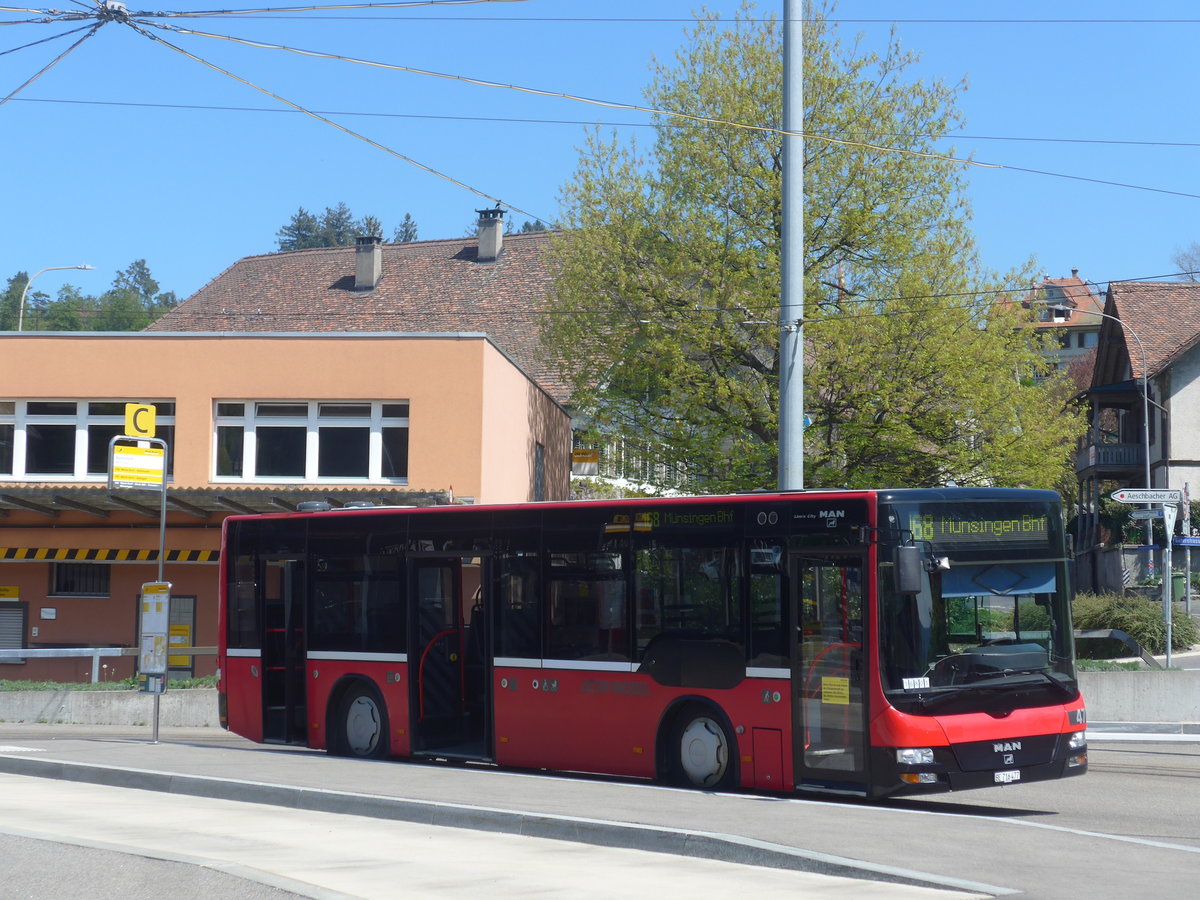 (216'355) - Bernmobil, Bern - Nr. 477/BE 716'477 - MAN/G�ppel (ex Peyer, Niederwangen Nr. 377) am 22. April 2020 beim Bahnhof Worb Dorf