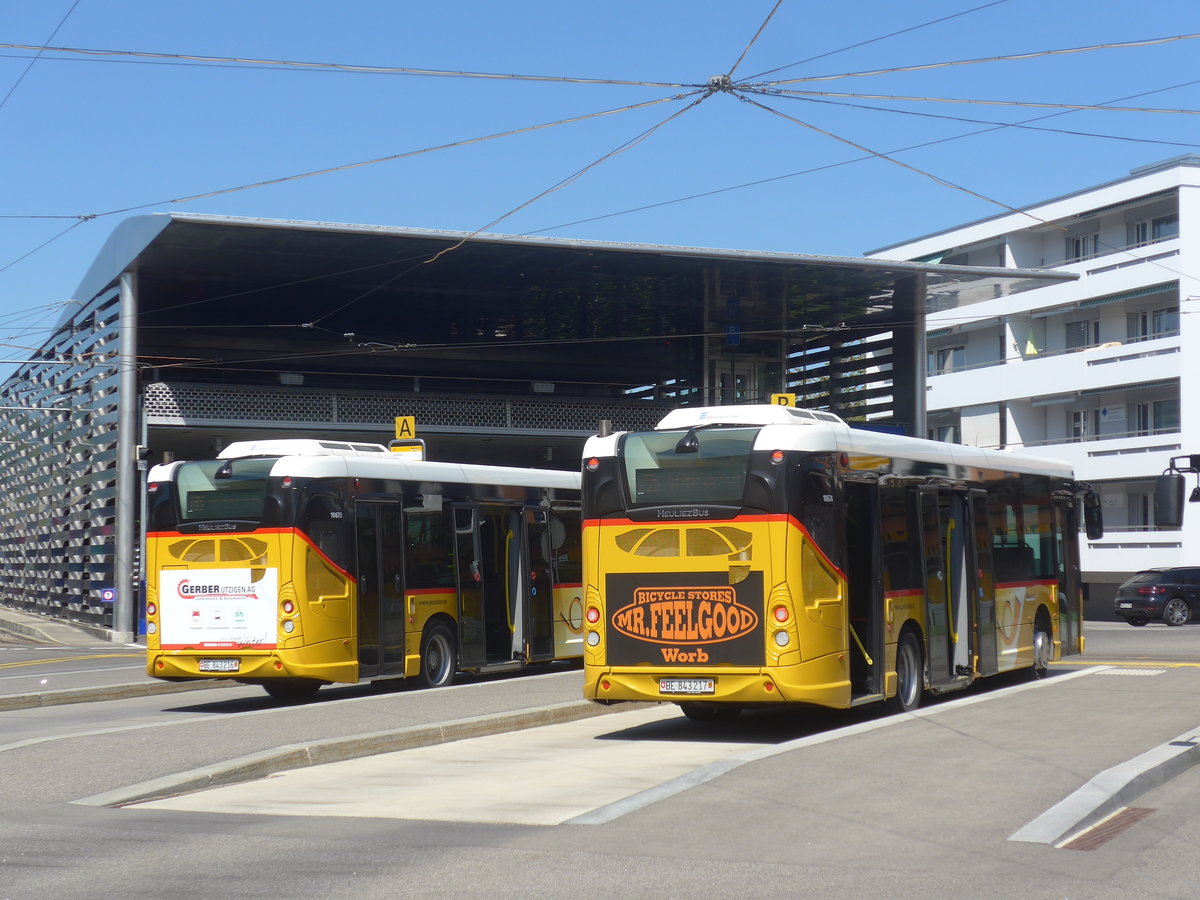 (216'360) - PostAuto Bern - Nr. 217/BE 843'217 - Heuliez am 22. April 2020 beim Bahnhof Worb Dorf