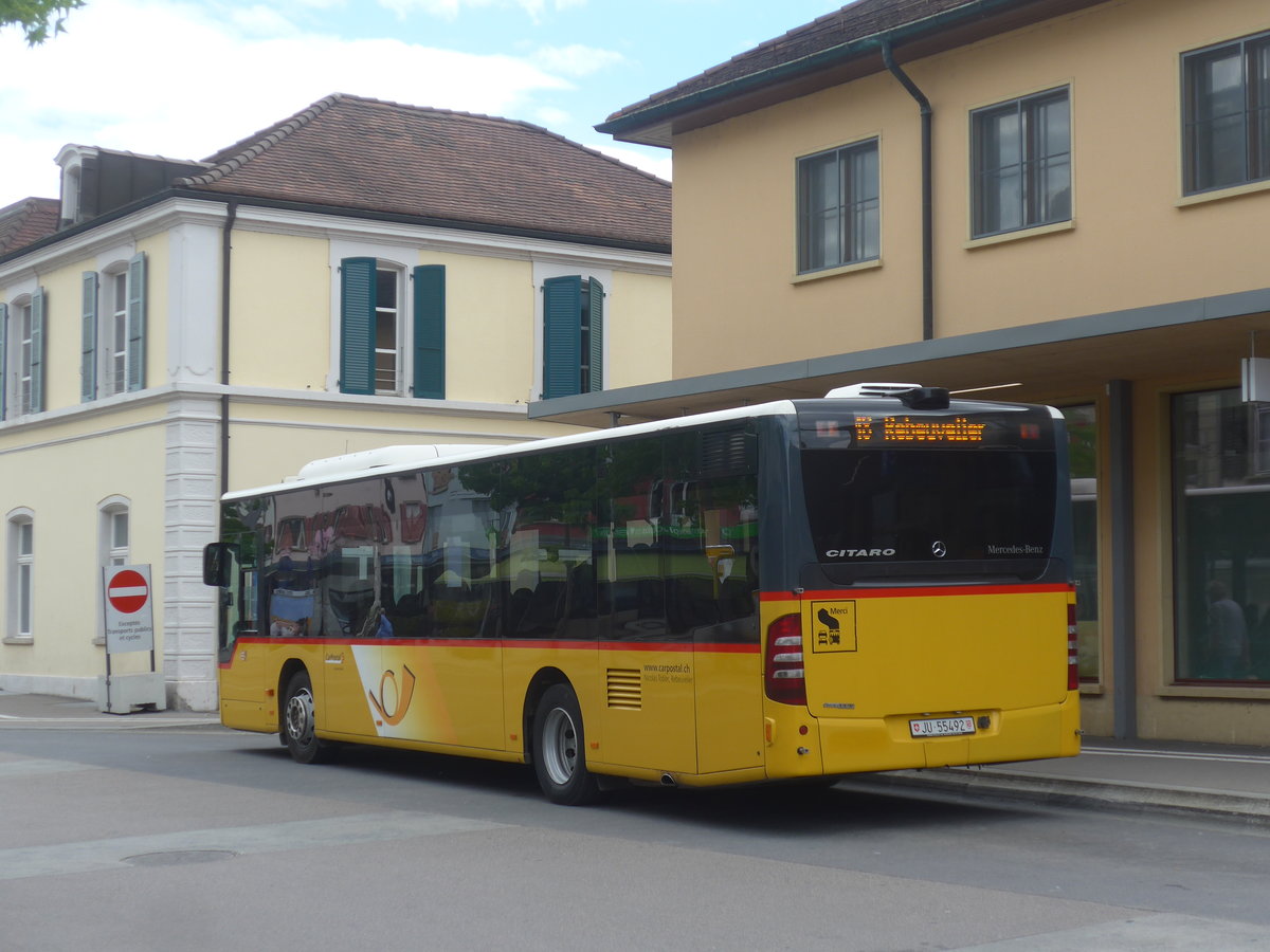 (216'974) - Tobler, Rebeuvelier - JU 55'492 - Mercedes am 10. Mai 2020 beim Bahnhof Del�mont