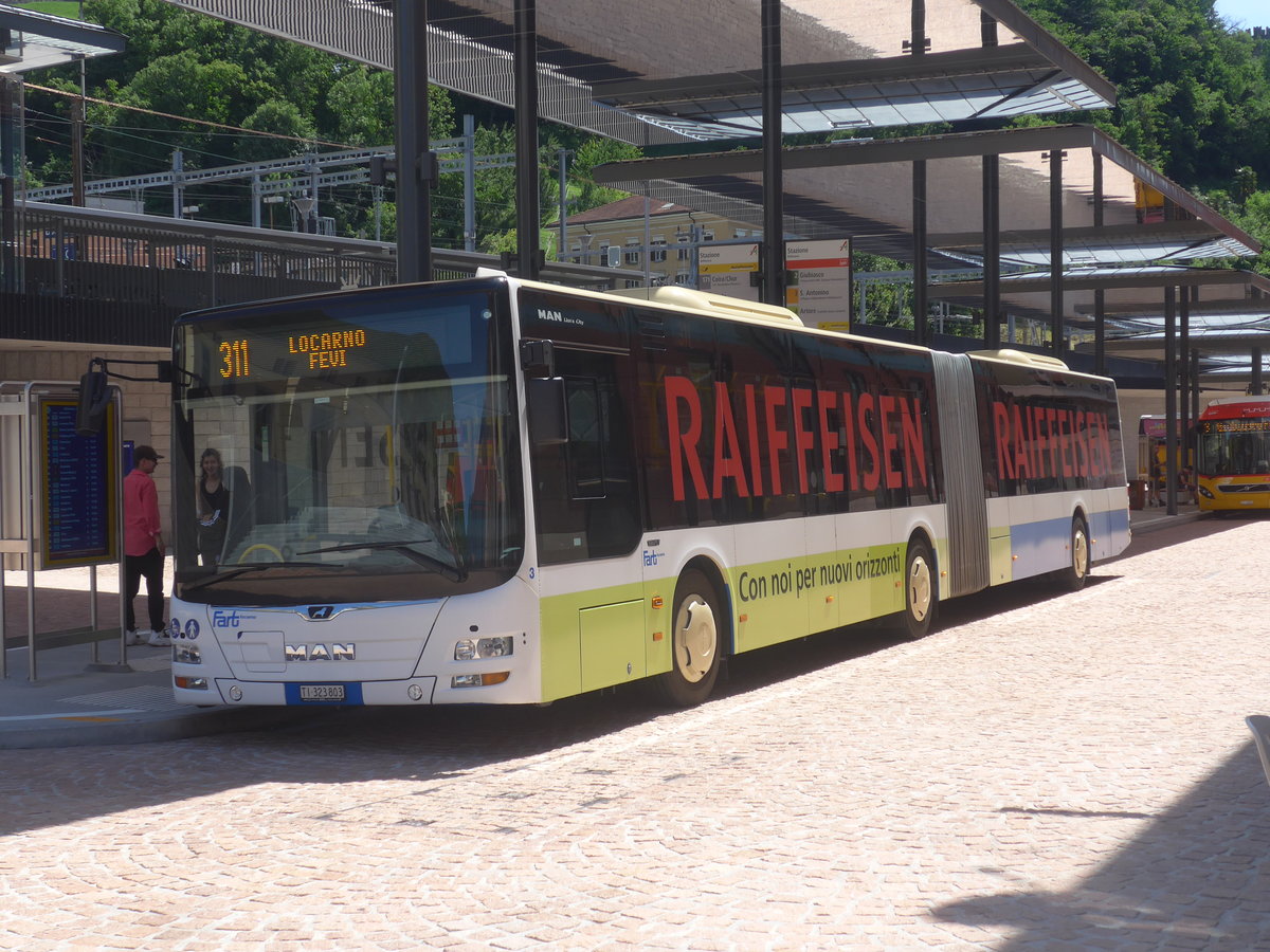 (217'324) - FART Locarno - Nr. 3/TI 323'803 - MAN am 24. Mai 2020 beim Bahnhof Bellinzona