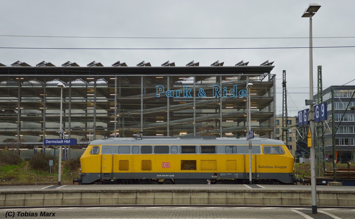 218 391-1 am 30.01.2016 in Darmstadt Hbf.