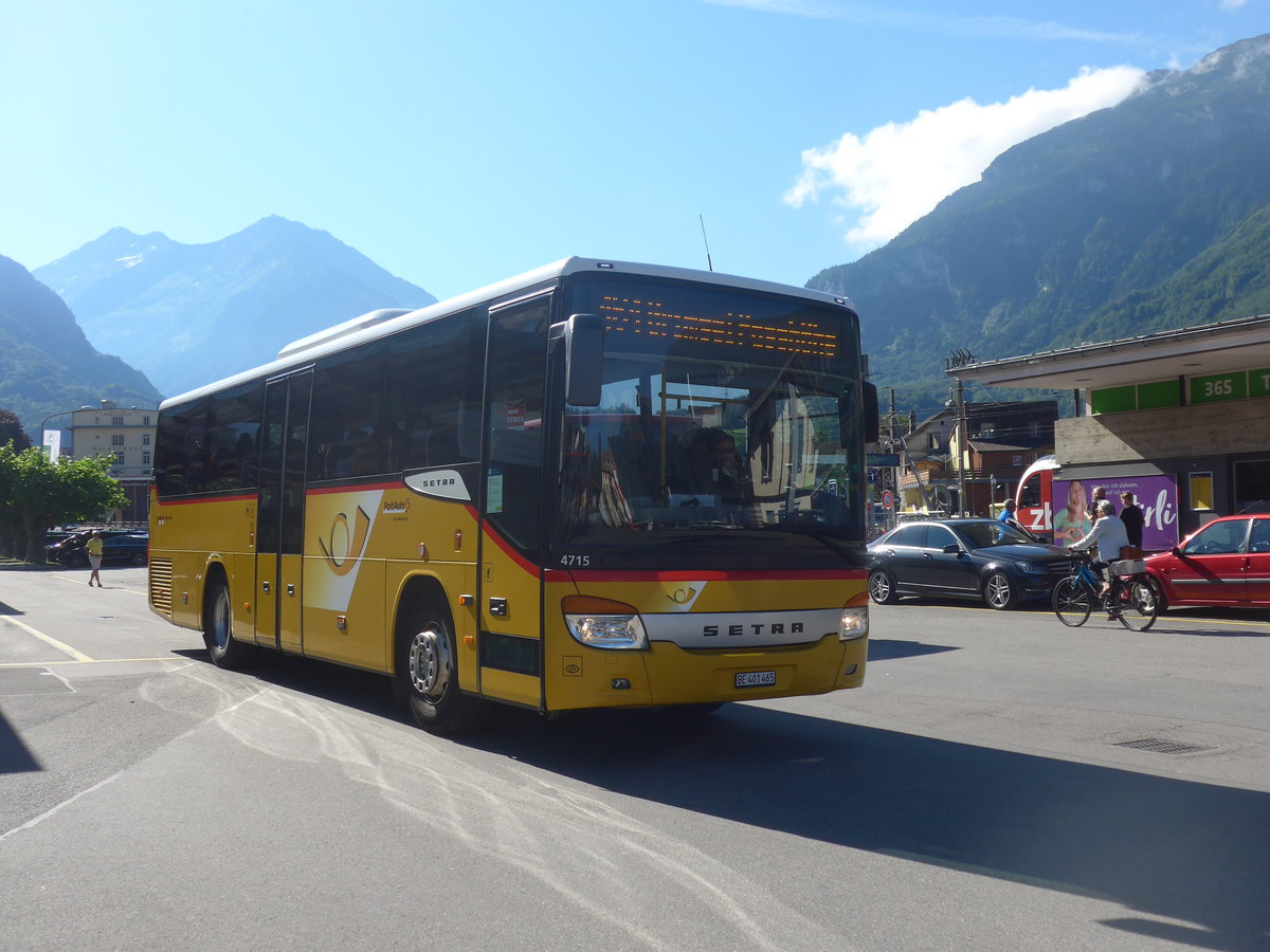 (218'634) - PostAuto Bern - BE 401'465 - Setra (ex AVG Meiringen Nr. 65) am 12. Juli 2020 in Meiringen, Postautostation