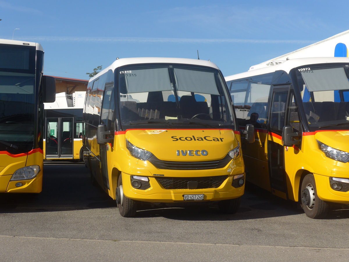 (218'803) - CarPostal Ouest - VD 457'246 - Iveco/Rosero am 19. Juli 2020 in Kerzers, Interbus