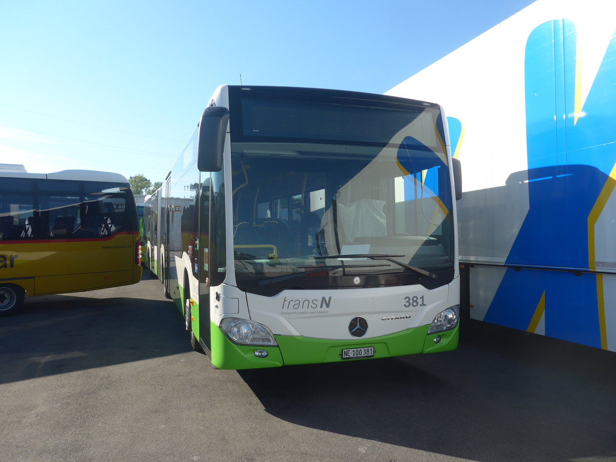 (218'808) - transN, La Chaux-de-Fonds - Nr. 381/NE 100'381 - Mercedes am 19. Juli 2020 in Kerzers, Interbus