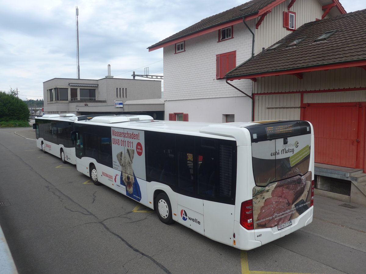 (219'345) - Knecht, Windisch - Nr. 442/AG 478'916 - Mercedes am 2. August 2020 beim Bahnhof Mgenwil