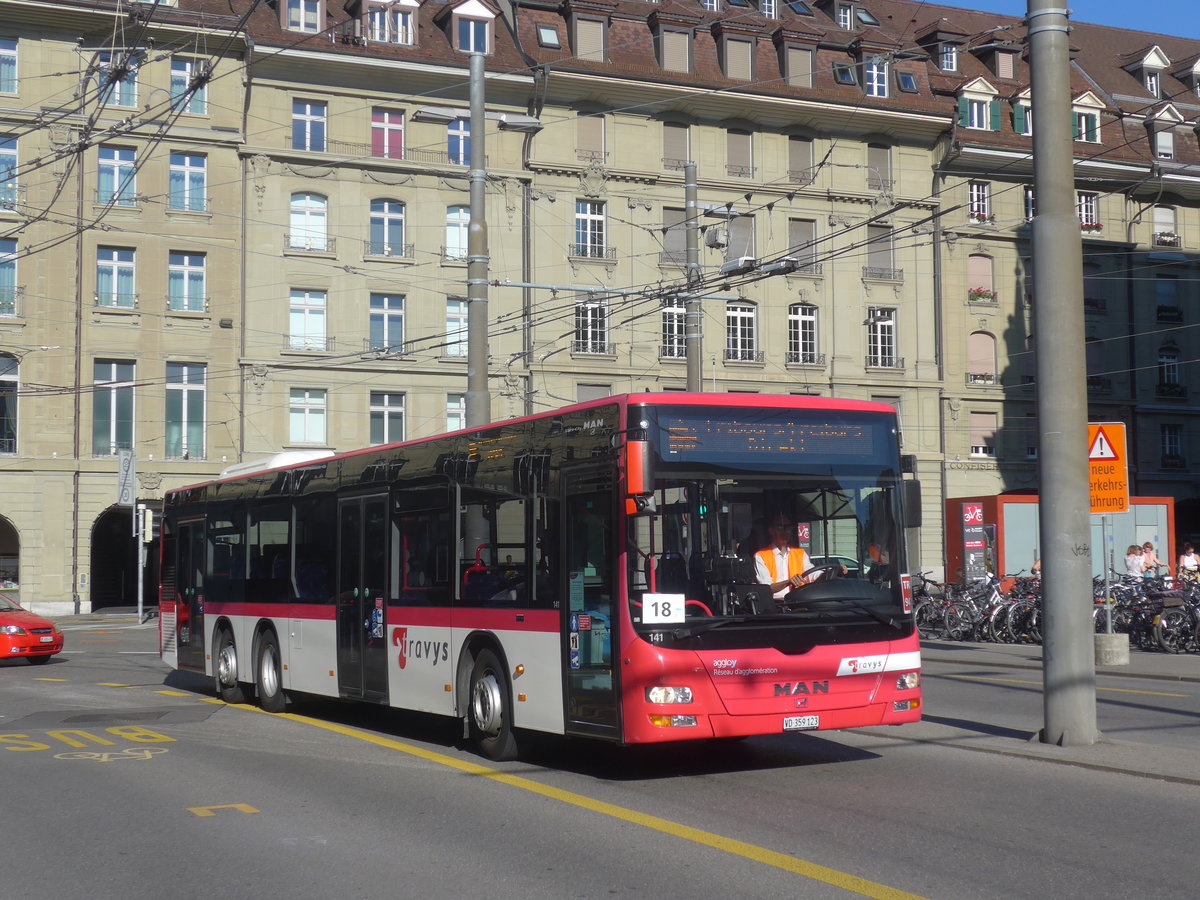 (219'520) - TRAVYS Yverdon - Nr. 141/VD 359'123 - MAN am 8. August 2020 beim Bahnhof Bern