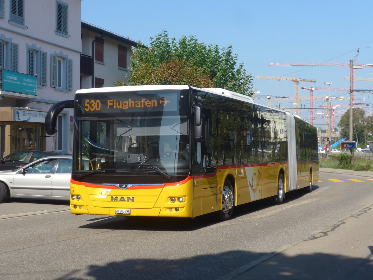 (220'612) - PostAuto Z�rich - Nr. 389/ZH 203'798 - MAN am 12. September 2020 beim Bahnhof B�lach