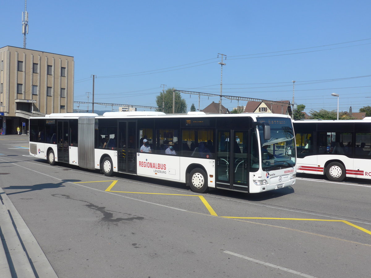 (220'755) - Knecht, Windisch - Nr. 467/AG 456'323 - Mercedes am 13. September 2020 beim Bahnhof Lenzburg