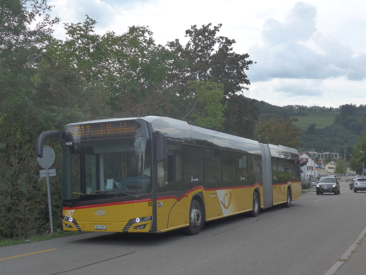 (220'990) - Steffen, Remetschwil - Nr. 81/AG 6315 - Solaris am 22. September 2020 beim Bahnhof Birmensdorf