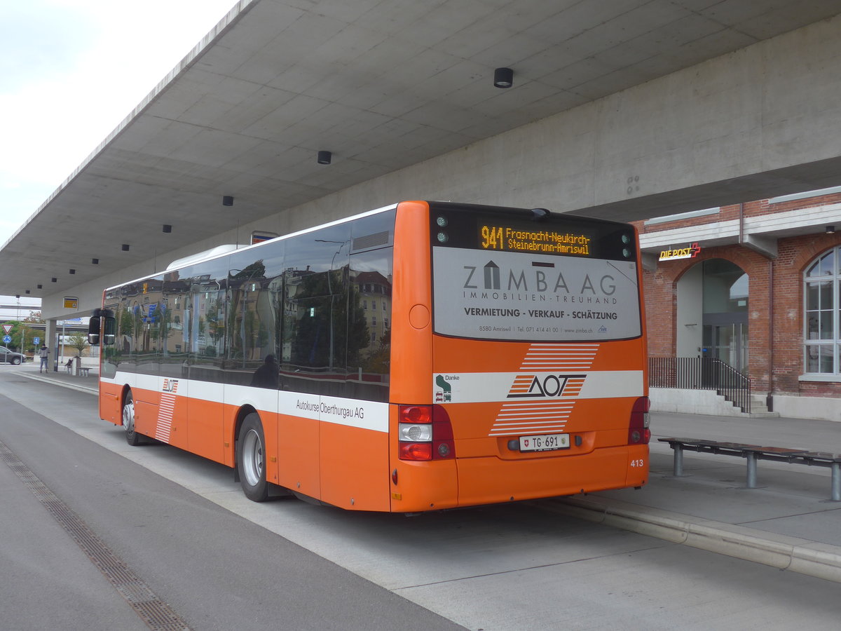 (221'157) - AOT Amriswil - Nr. 413/TG 691 - MAN am 24. September 2020 in Arbon, Bushof