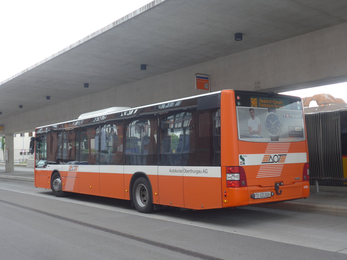 (221'163) - AOT Amriswil - Nr. 408/TG 121'300 - MAN (ex Nr. 12) am 24. September 2020 in Arbon, Bushof