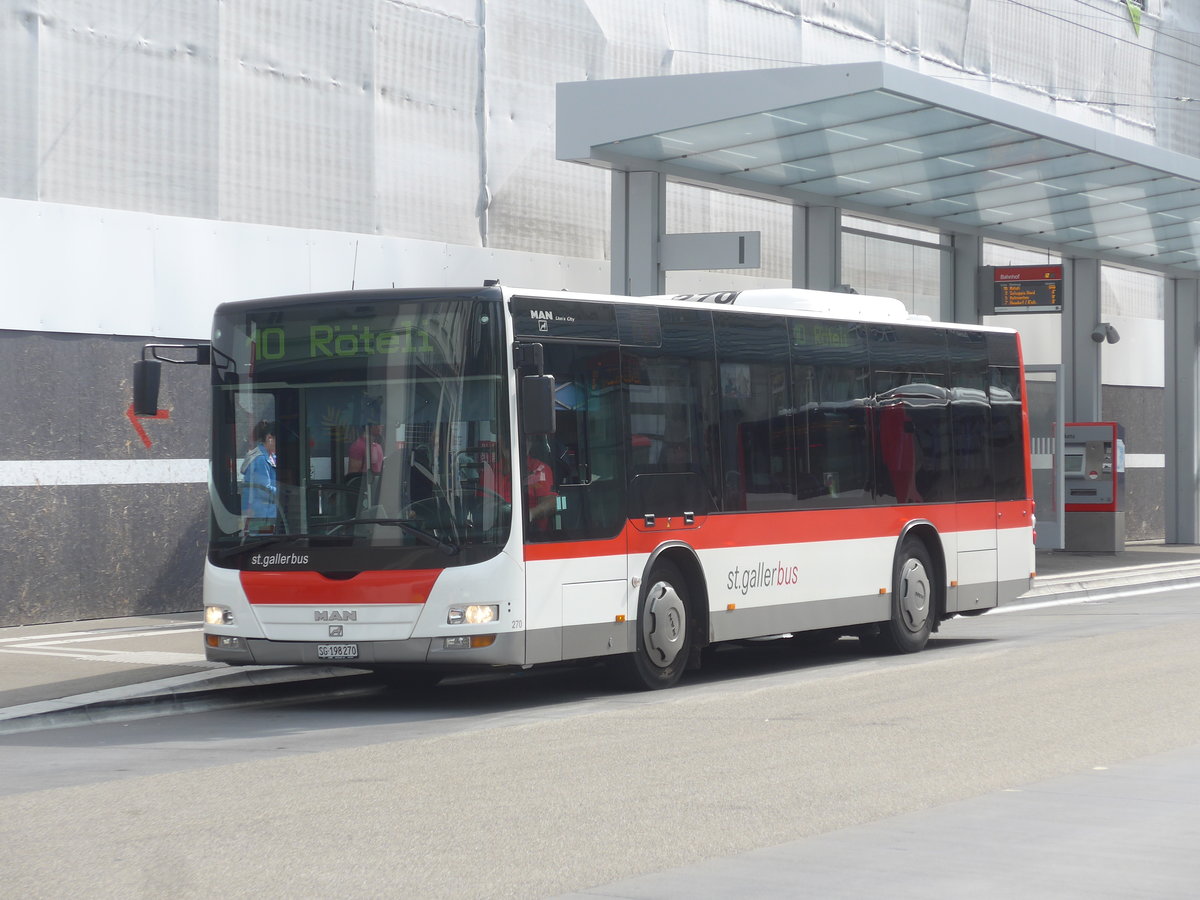 (221'210) - St. Gallerbus, St. Gallen - Nr. 270/SG 198'270 - MAN/G�ppel am 24. September 2020 beim Bahnhof St. Gallen