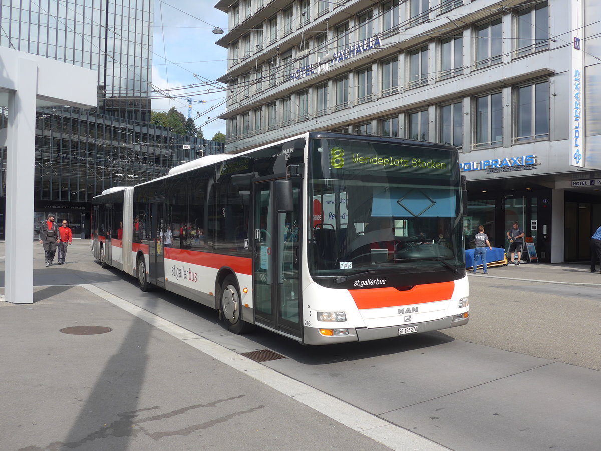 (221'226) - St. Gallerbus, St. Gallen - Nr. 276/SG 198'276 - MAN am 24. September 2020 beim Bahnhof St. Gallen