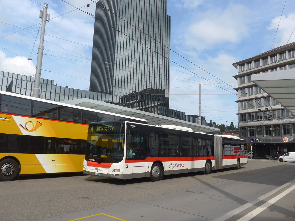 (221'246) - St. Gallerbus, St. Gallen - Nr. 294/SG 198'294 - MAN am 24. September 2020 beim Bahnhof St. Gallen