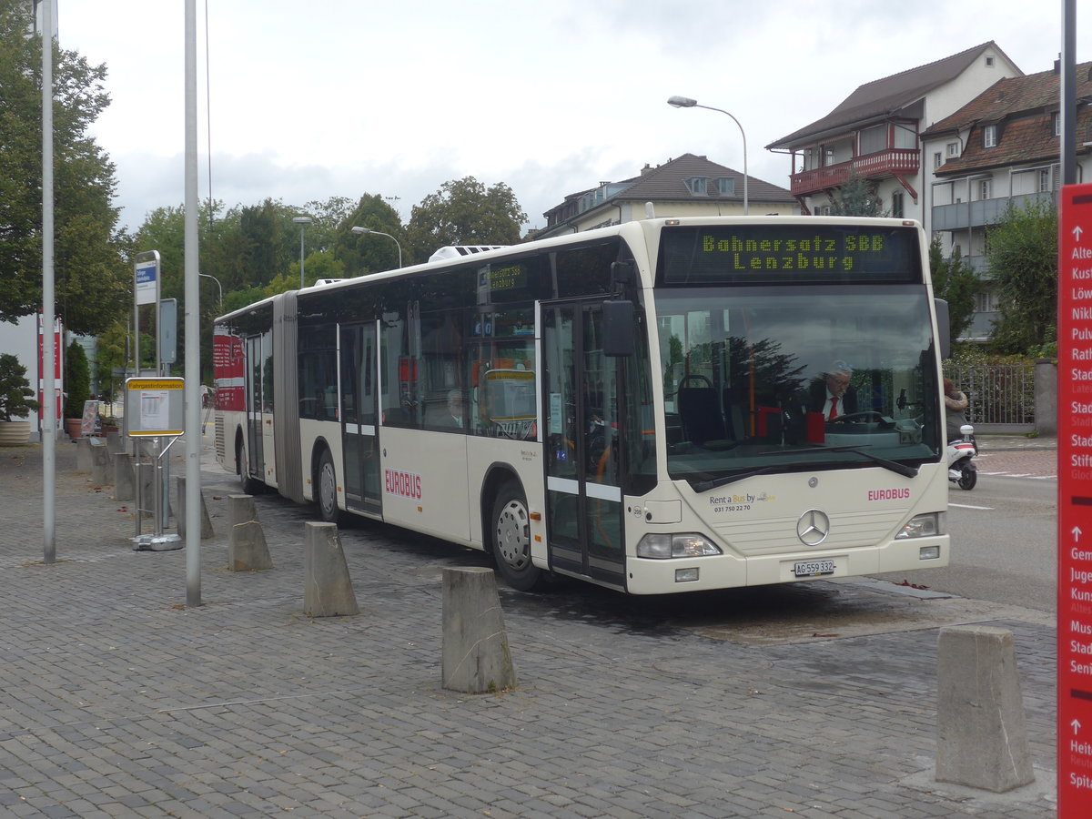 (221'365) - Interbus, Yverdon - Nr. 208/AG 559'332 - Mercedes (ex BSU Solothurn Nr. 40) am 25. September 2020 beim Bahnhof Zofingen (Einsatz Eurobus)