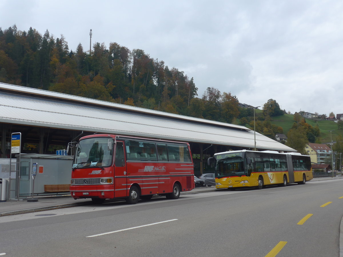(221'877) - Biegger, Uster - Nr. 31/GL 1946 - Setra (ex AFA Adelboden Nr. 31; ex AFA Adelboden Nr. 10; ex Fr�hlich, Z�rich) am 12. Oktober 2020 beim Bahnhof Bauma