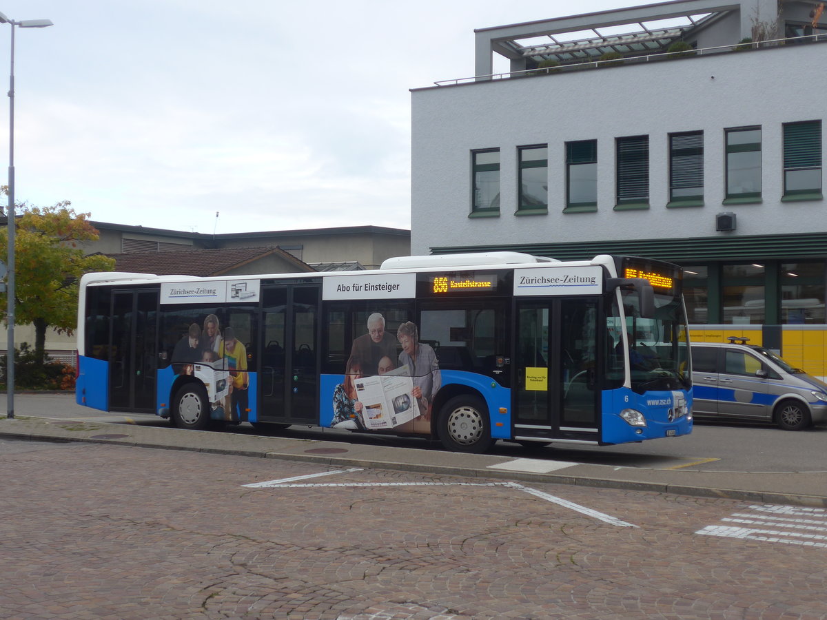 (221'895) - VZO Grningen - Nr. 6/ZH 41'406 - Mercedes am 12. Oktober 2020 beim Bahnhof Wetzikon