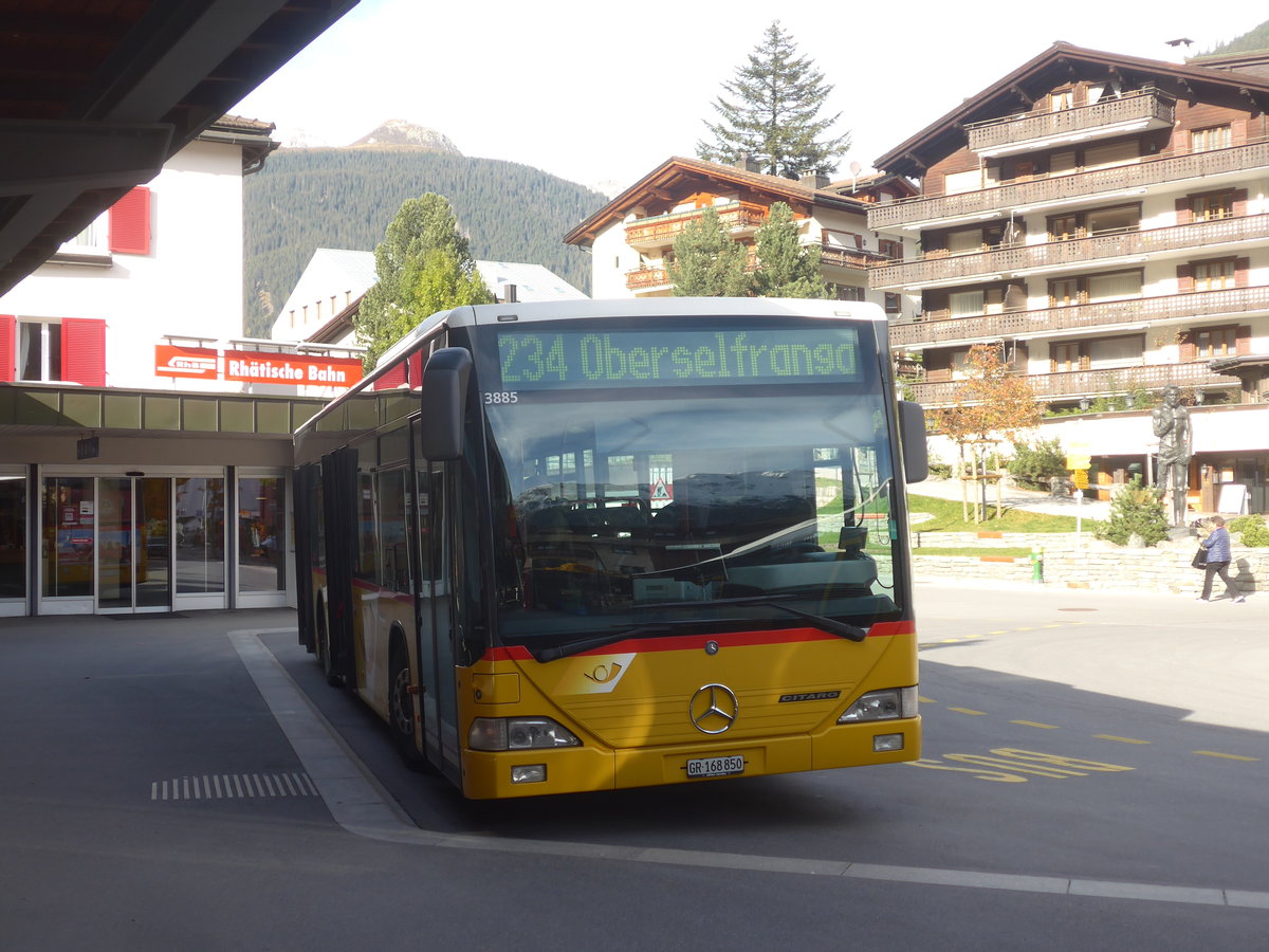 (222'162) - PostAuto Graubnden - GR 168'850 - Mercedes (ex Dnser, Trimmis; ex Luk, Grsch; ex PostAuto Graubnden GR 102'365) am 20. Oktober 2020 beim Bahnhof Klosters