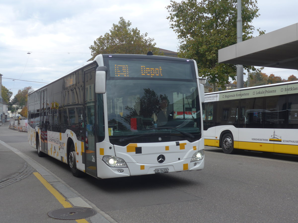 (222'200) - SB Schaffhausen - Nr. 26/SH 54'326 - Mercedes am 21. Oktober 2020 beim Bahnhof Schaffhausen