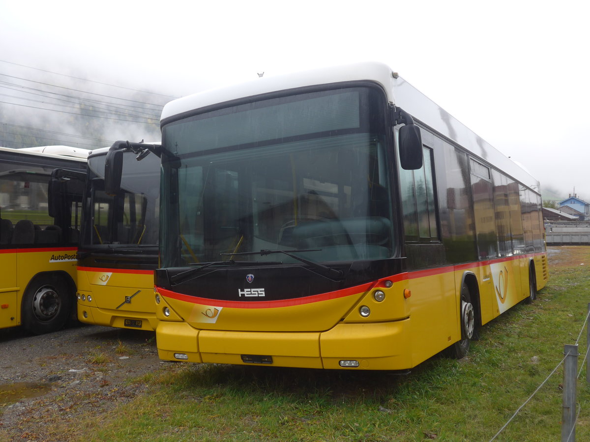 (222'504) - Marchetti, airolo - (TI 183'247) - Scania/Hess (ex Busland, Burgdorf Nr. 41; ex Demofahrzeug Hess, Bellach) am 23. Oktober 2020 in Ambri, Garage