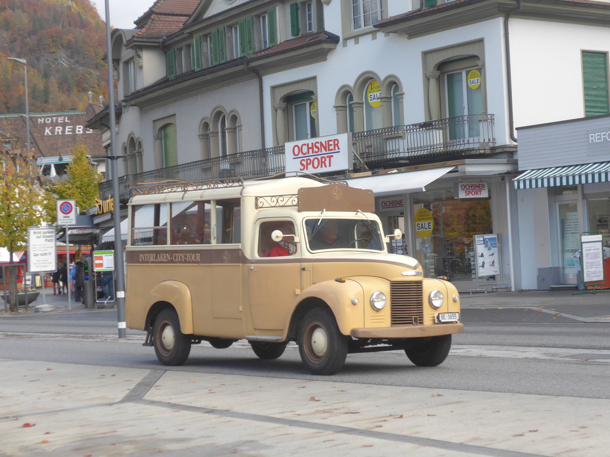 (222'633) - Balmer, Matten - BE 1655 - Commer (ex Mder, Meiringen) am 24. Oktober 2020 beim Bahnhof Interlaken West