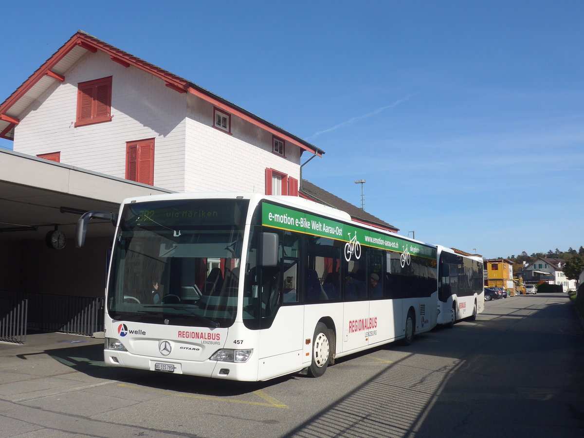 (222'674) - Knecht, Windisch - Nr. 457/AG 315'789 - Mercedes am 25. Oktober 2020 beim Bahnhof M�genwil
