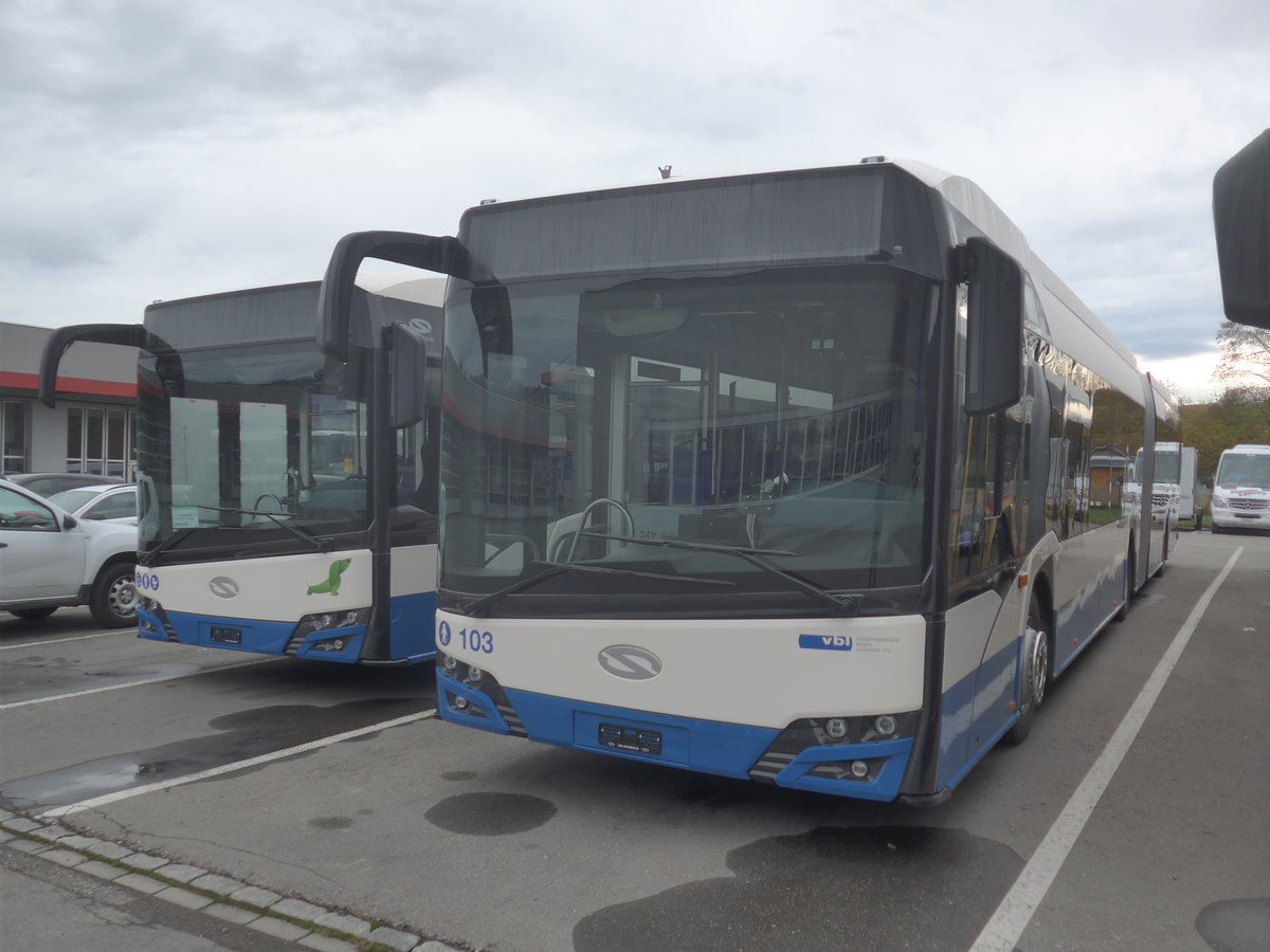 (222'768) - VBL Luzern - Nr. 103 - Solaris am 1. November 2020 in Ruswil, Garage ARAG