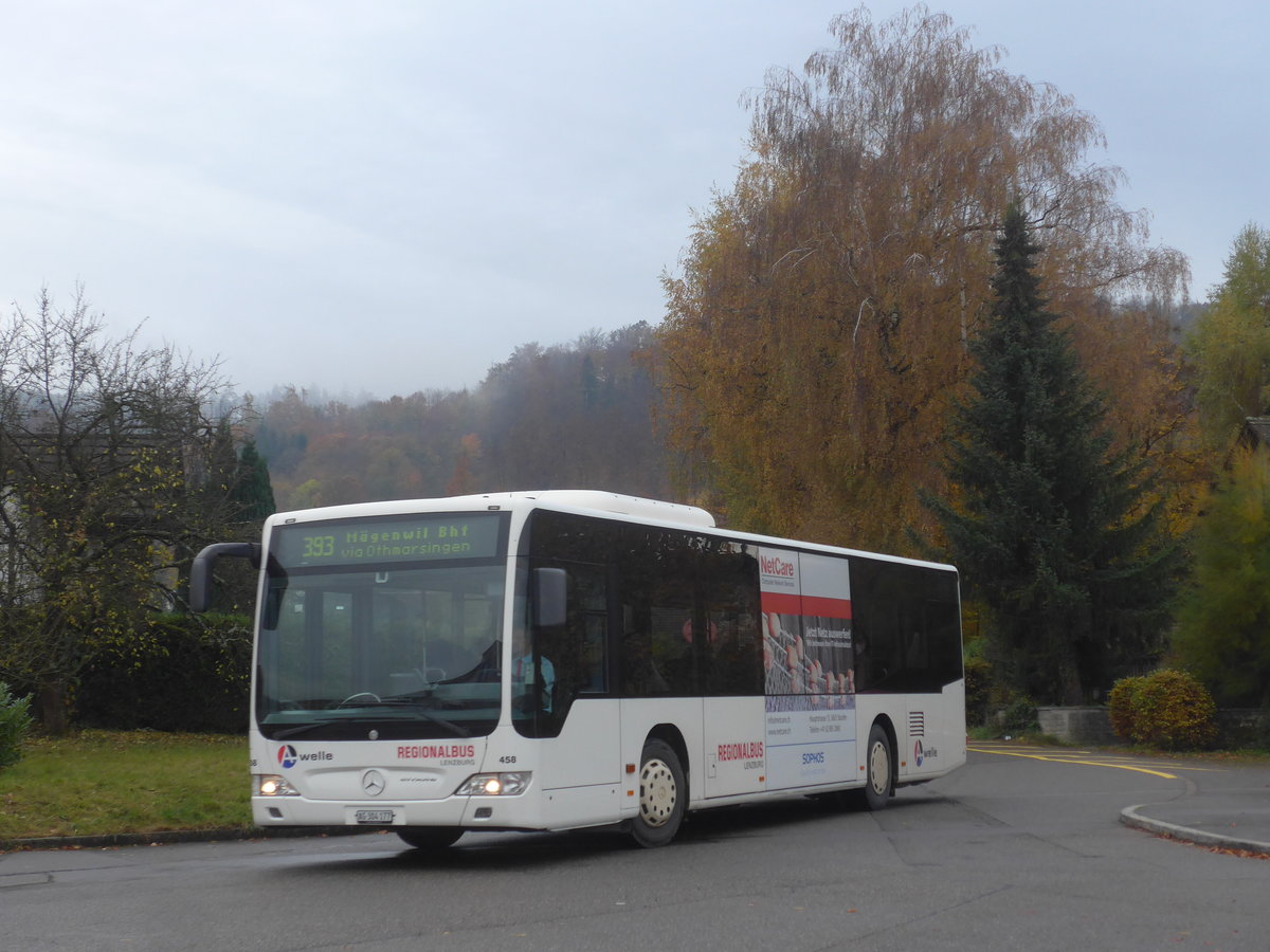 (222'840) - Knecht, Windisch - Nr. 458/AG 304'177 - Mercedes am 1. November 2020 beim Bahnhof M�genwil