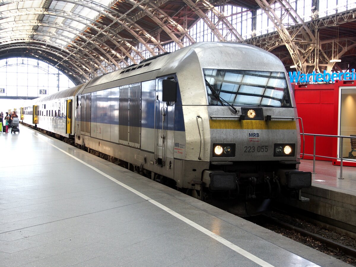 223 055 der MRB in Leipzig Hbf am 19.07.2019.