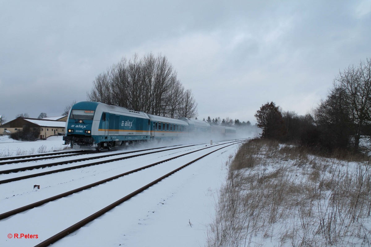 223 065 mit dem ALX84115 Hof - München bei Schönfeld. 07.12.13