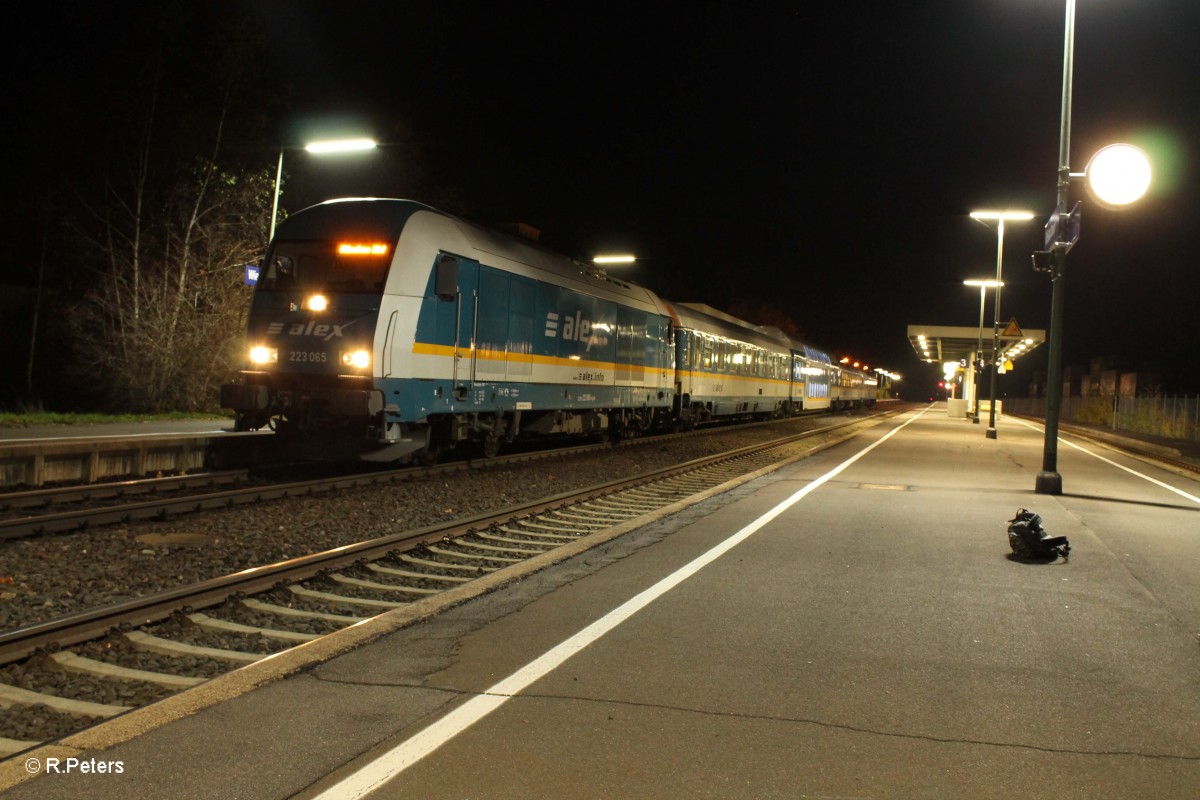 223 065 mit dem ALX84123 Hof - Mnchen in Wiesau. 31.10.13