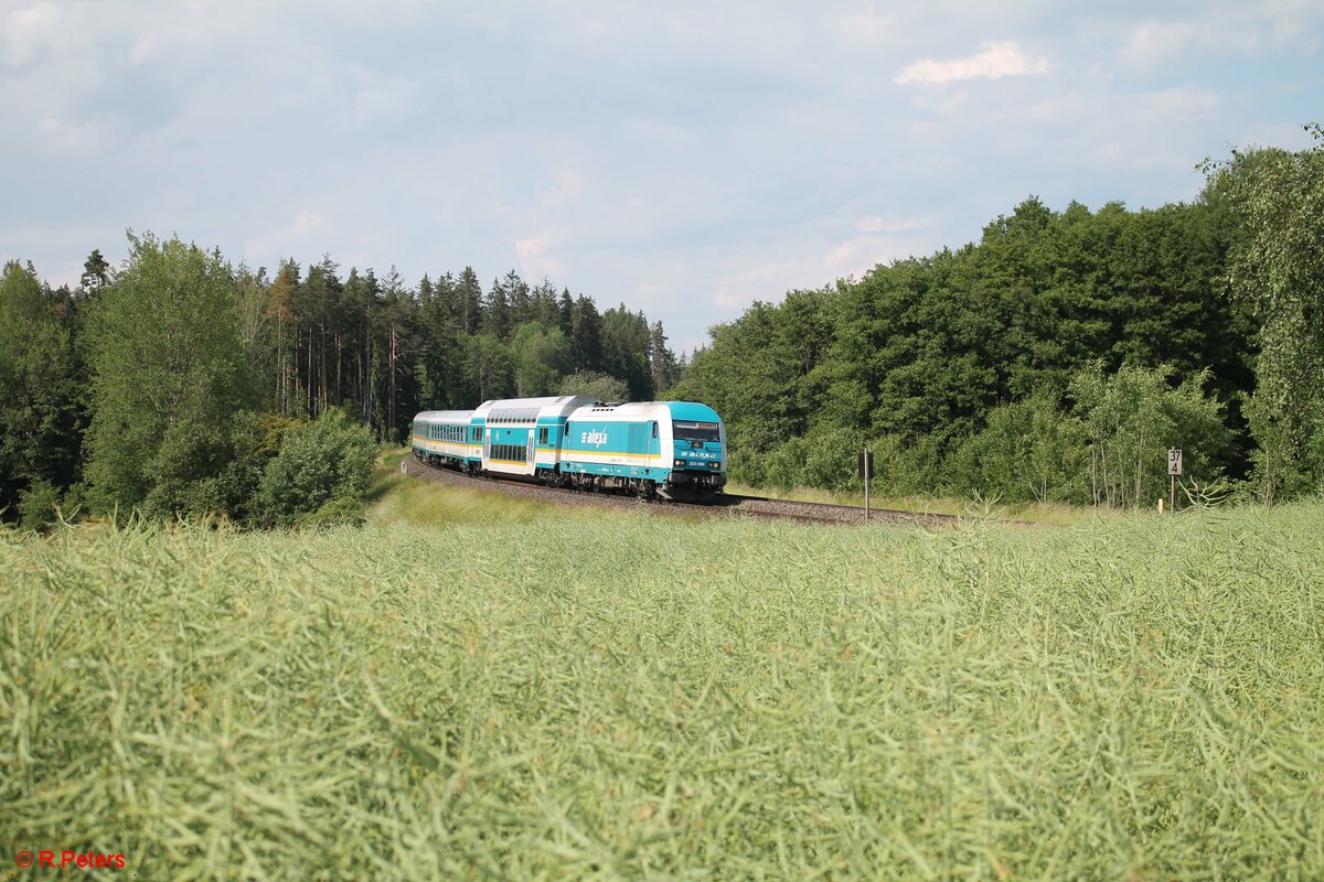 223 065 mit dem RE2 ALX79854 Hof - München bei Oberteich. 17.06.23