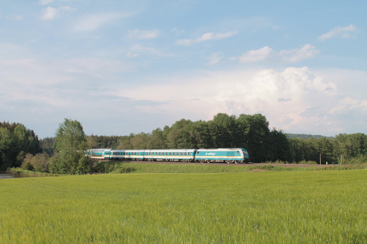 223 065 zieht den ALX84112 Hof - Mnchen bei Oberteich. 27.05.18