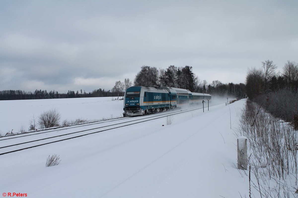 223 068 Alexa als ALX RE2 79858 Hof - München bei Schönfeld kurz vor Wiesau/Oberpfalz. 25.01.21