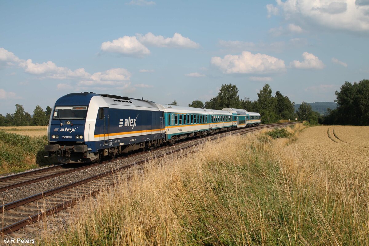 223 081 mit dem ALX RE2 79861 München - Hof bei Unterthölau. 23.07.21