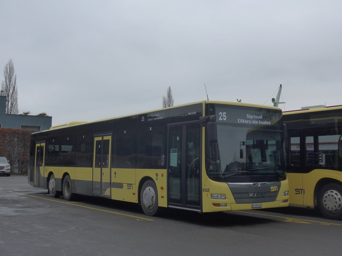 (223'260) - STI Thun - Nr. 602/BE 865'602 - MAN am 3. Januar 2021 bei der Schiffl�ndte Thun