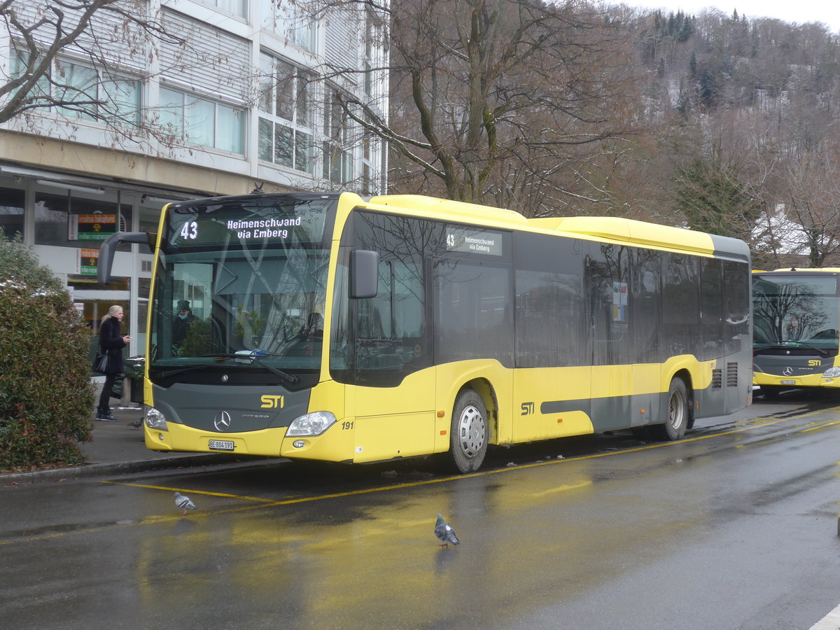 (223'293) - STI Thun - Nr. 191/BE 804'191 - Mercedes am 25. Januar 2021 bei der Schifflndte Thun