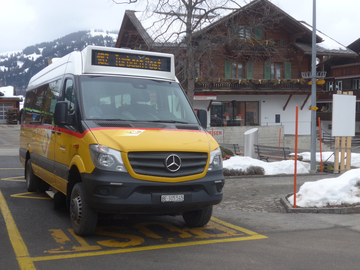 (223'456) - Kbli, Gstaad - BE 305'545 - Mercedes am 7. Februar 2021 beim Bahnhof Gstaad