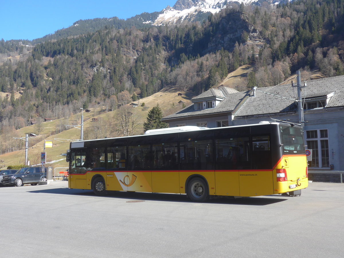 (223'736) - PostAuto Zentralschweiz - Nr. 1/BE OW 10'601 - MAN (ex Dillier, Sarnen Nr. 1) am 25. Februar 2021 beim Bahnhof Lauterbrunnen