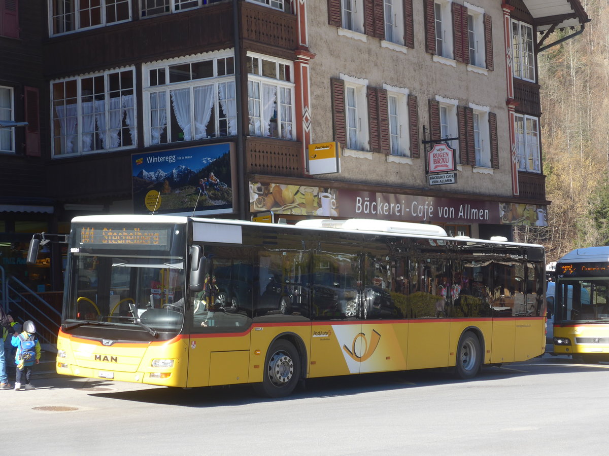 (223'737) - PostAuto Zentralschweiz - Nr. 1/BE 10'601 - MAN (ex Dillier, Sarnen Nr. 1) am 25. Februar 2021 beim Bahnhof Lauterbrunnen