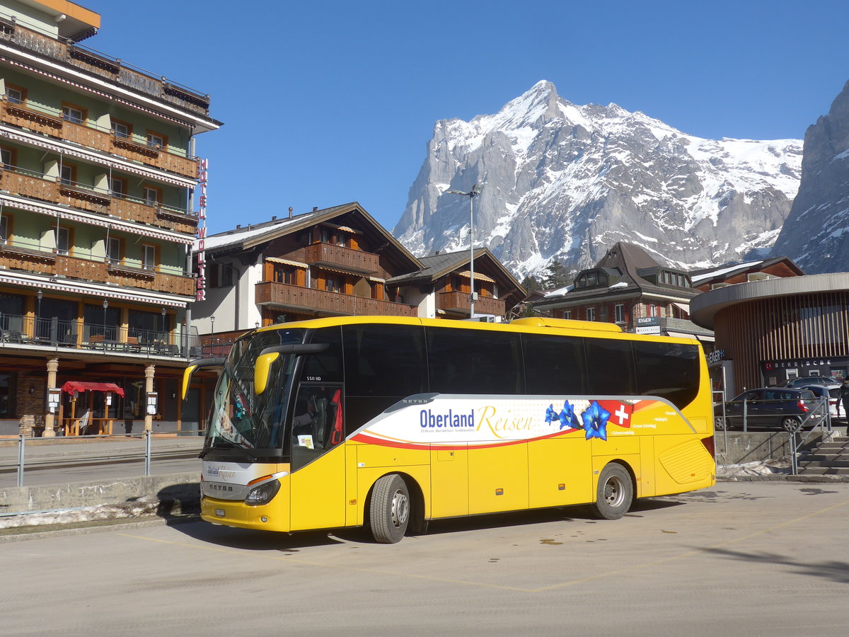 (223'878) - Oberland Reisen, Thun - Nr. 22/BE 92'977 - Setra (ex Grindelwaldbus, Grindelwald Nr. 22) am 28. Februar 2021 beim Bahnhof Grindelwald