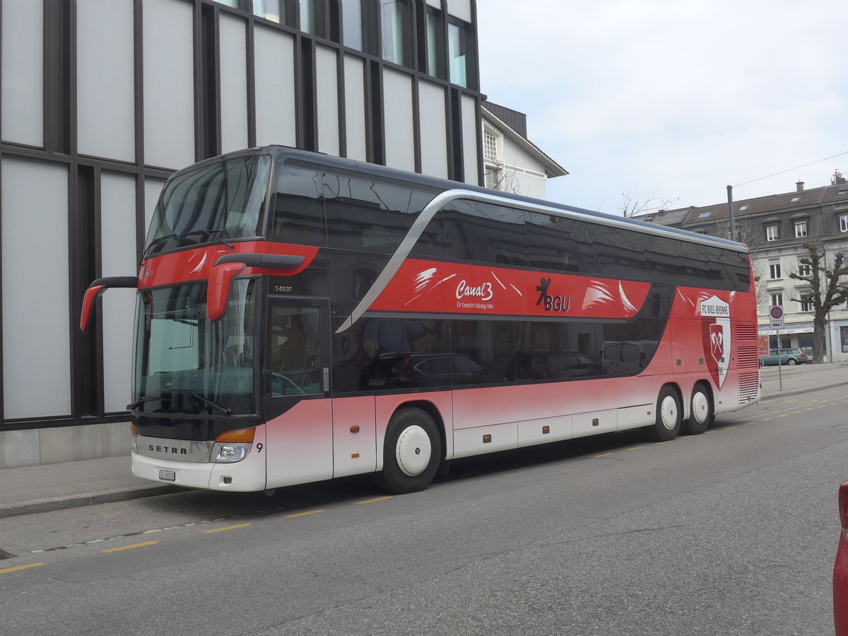 (223'959) - BGU Grenchen - Nr. 9/SO 66'578 - Setra (ex Blaguss, A-Wien) am 4. M�rz 2021 beim Hauptbahnhof Solothurn