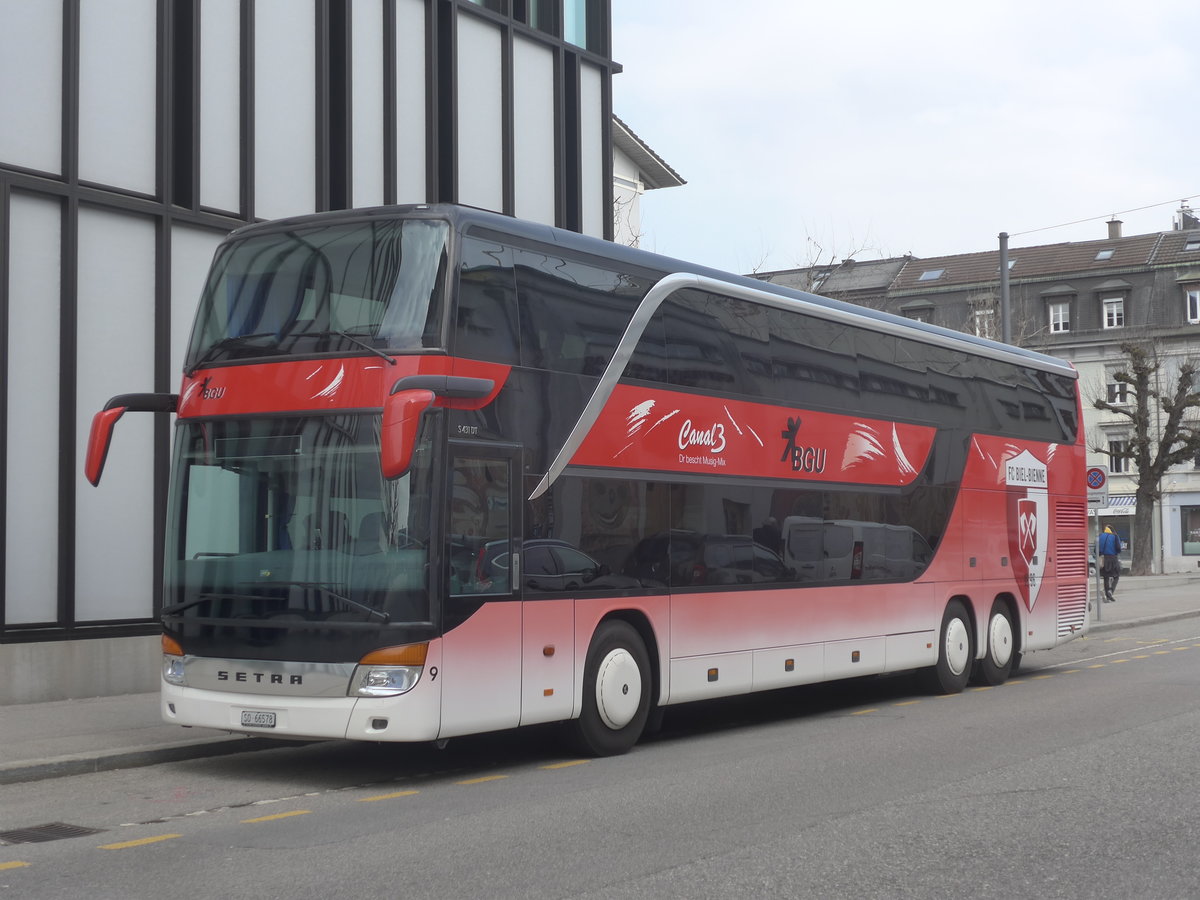 (223'960) - BGU Grenchen - Nr. 9/SO 66'578 - Setra (ex Blaguss, A-Wien) am 4. M�rz 2021 beim Hauptbahnhof Solothurn
