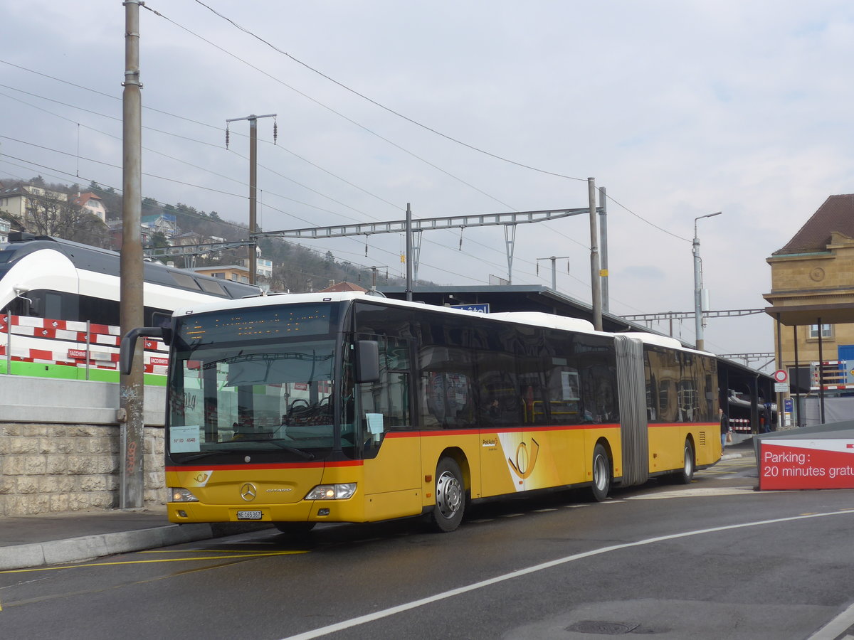 (224'024) - PostAuto Bern - Nr. 689/NE 165'367 - Mercedes (ex BE 834'689; ex H�fliger, Sursee Nr. 7) am 7. M�rz 2021 beim Bahnhof Neuch�tel