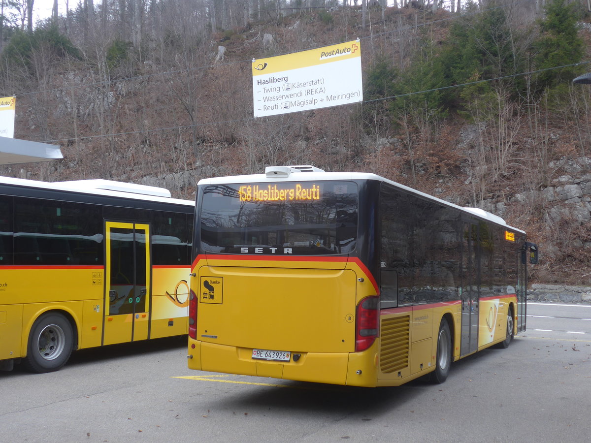 (224'114) - Fl�ck, Brienz - Nr. 8/BE 643'926 - Setra am 13. M�rz 2021 auf dem Br�nigpass