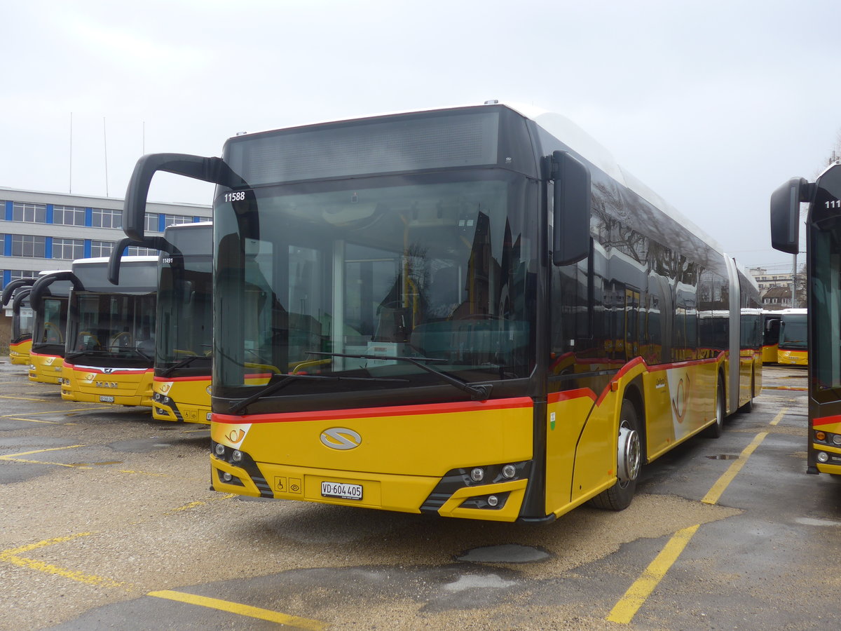 (224'197) - CarPostal Ouest - VD 604'405 - Solaris am 14. M�rz 2021 in Yverdon, Garage