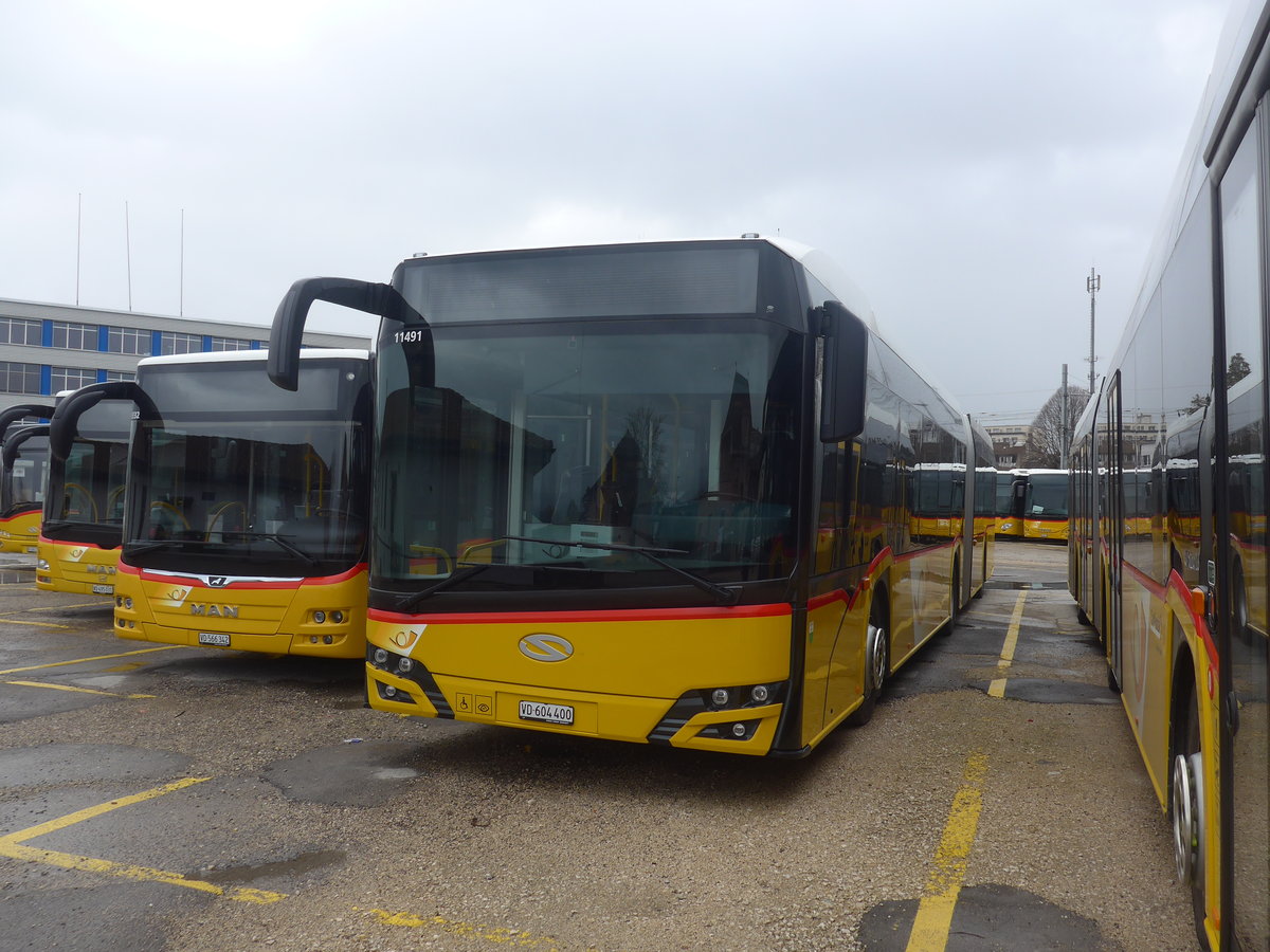 (224'199) - CarPostal Ouest - VD 604'400 - Solaris am 14. M�rz 2021 in Yverdon, Garage