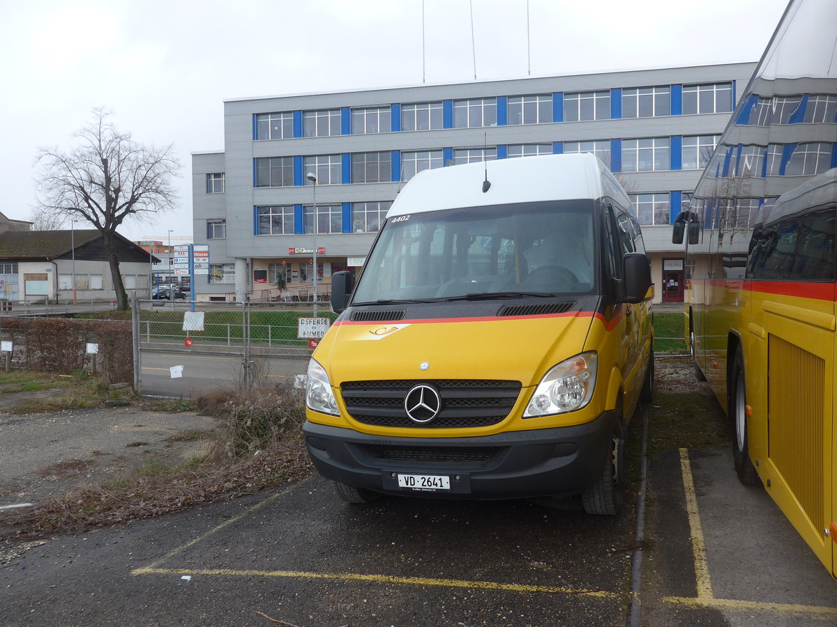 (224'219) - CarPostal Ouest - VD 2641 - Mercedes (ex Scaiola, Les Cullayes) am 14. M�rz 2021 in Yverdon, Garage